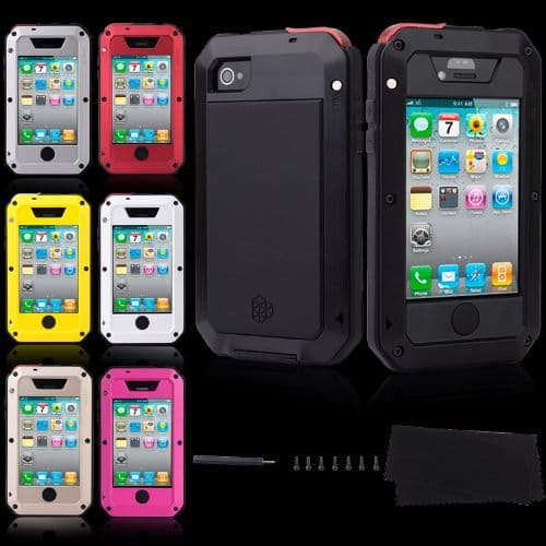 iPhone 4 4S Shockproof Aluminum Water Resistant Metal Cover Case